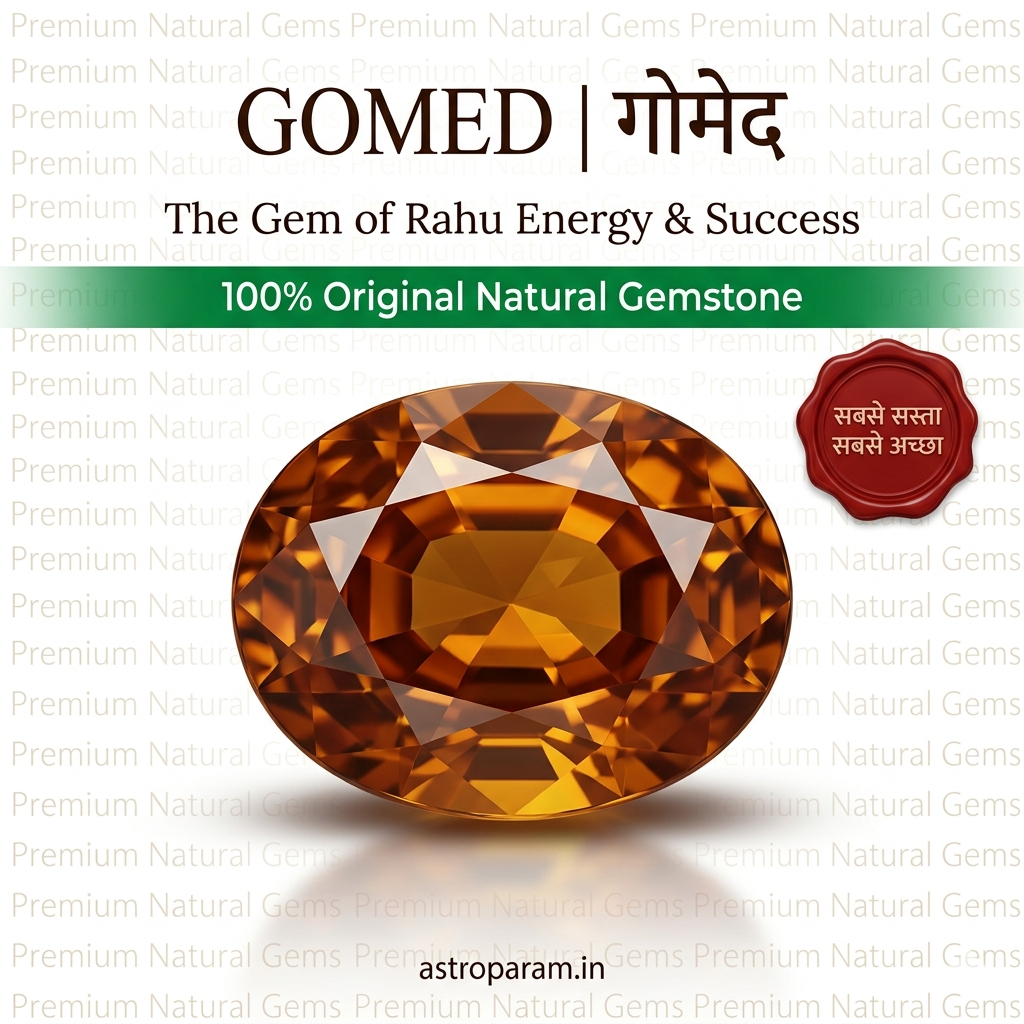 Natural Gomed Gemstone (Hessonite Garnet – Rahu Stone)