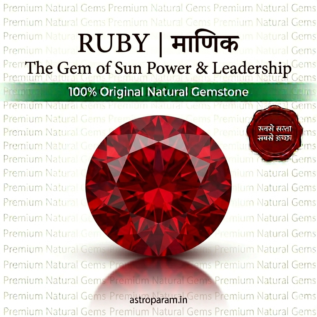 Natural Ruby Gemstone (Manik Stone)